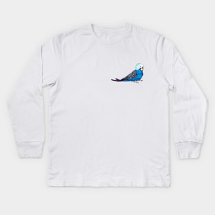 Budgie - blue mutation Kids Long Sleeve T-Shirt